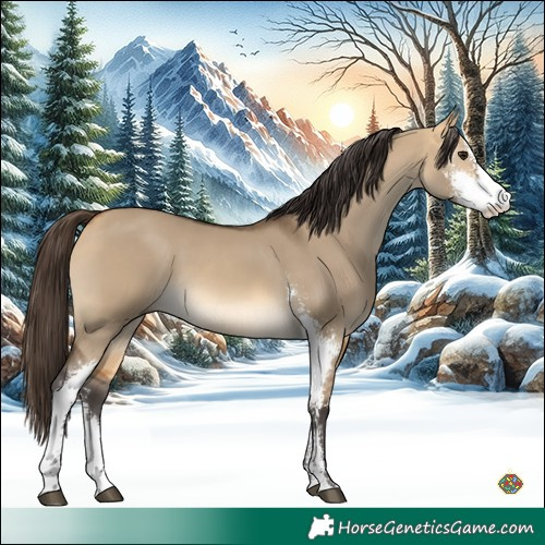 Horse Color:Buckskin Dun Sabino