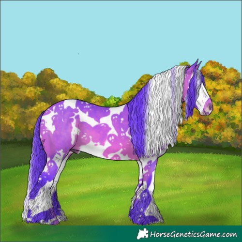 Horse Color:Watercolor White Spotted Bay Splash Tobiano 