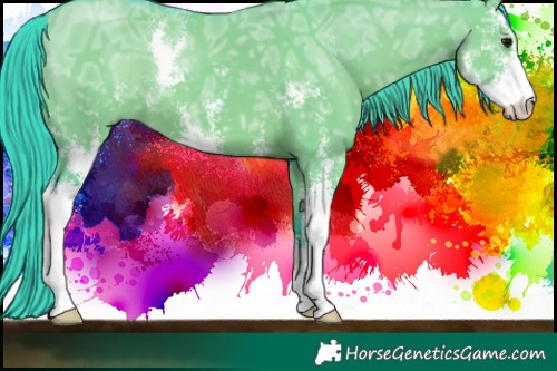 Horse Color:Watercolor Grullo Ice Sabino