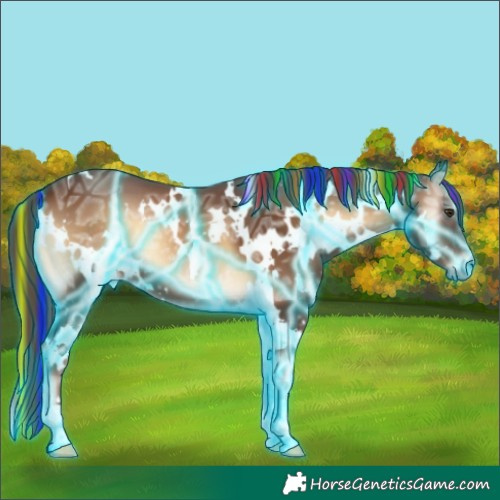 Horse Color:Painted Thunderstruck White Spotted Red Onyx Ice 