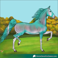 Horse Color:Watercolor Smoky Blue Onyx Tobiano 