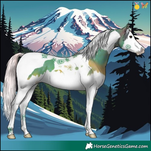 Horse Color:Watercolor Silver Brown Splash Tobiano 