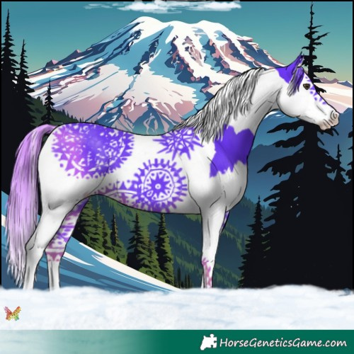 Horse Color:Watercolor Liver Chestnut Splash Tobiano 