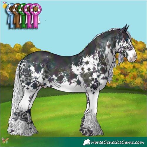 Horse Color:Watercolor Midnight Silver Buckskin Pearl Splash 