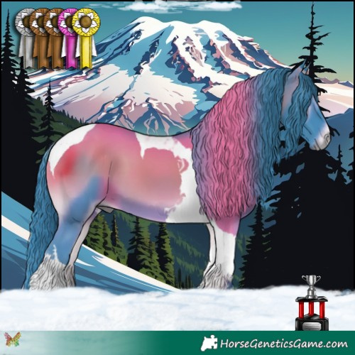 Horse Color:Watercolor Smoky Blue Onyx Tobiano 