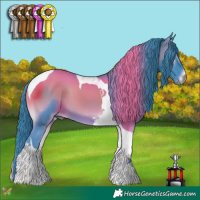 Horse Color:Watercolor Smoky Blue Onyx Tobiano 