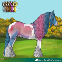 Horse Color:Watercolor Smoky Blue Onyx Tobiano 
