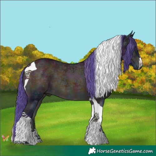 Horse Color:Watercolor Midnight Blue Onyx Ice Tobiano 