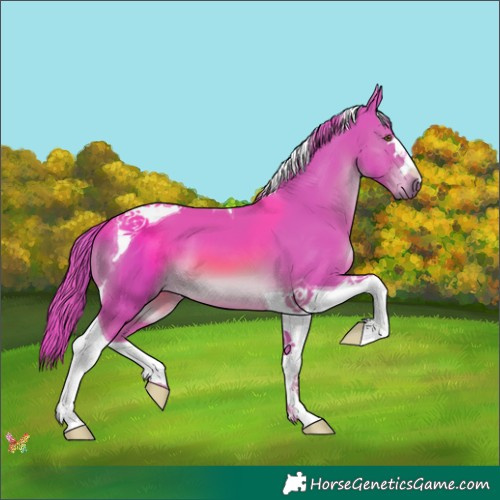 Horse Color:Watercolor Chestnut Tobiano 