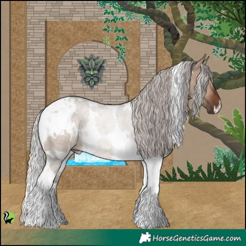Horse Color:White Spotted Silver Brown Dun Tobiano 