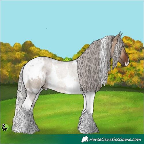 Horse Color:White Spotted Silver Brown Dun Tobiano 