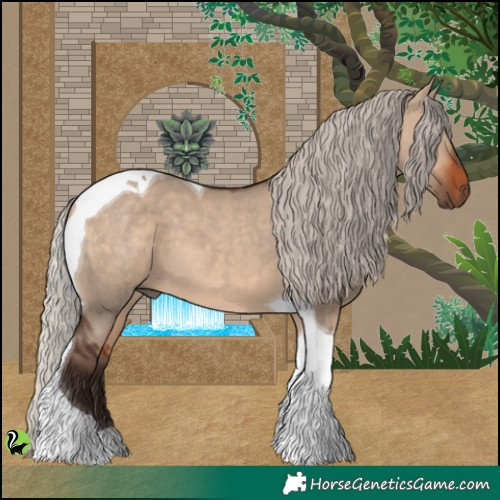 Horse Color:Silver Brown Dun Tobiano 