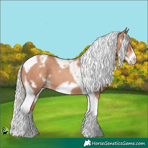 Horse Color:White Spotted Silver Sable Champagne Tobiano Frame 