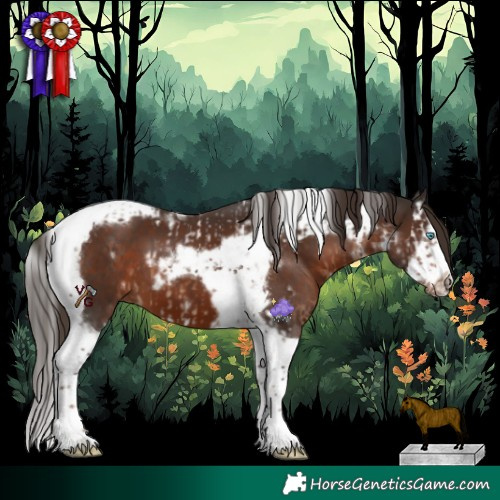 Horse Color:Liver Chestnut Splash Tobiano  and White Spotted Liver Chestnut Splash Tobiano Frame 