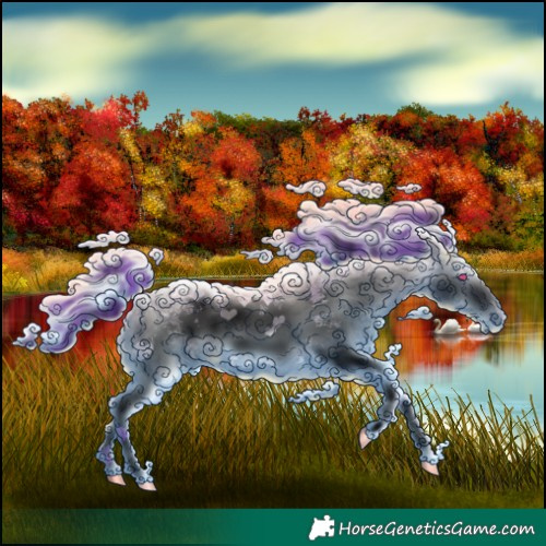 Horse Color:Void Watercolor Brown Chinchilla Dun Sabino Splash Brindle