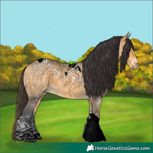 Horse Color:Void Buckskin Ice Tobiano 