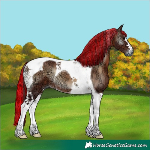 Horse Color:Painted Chocolate Brown Ice Onyx Tobiano 