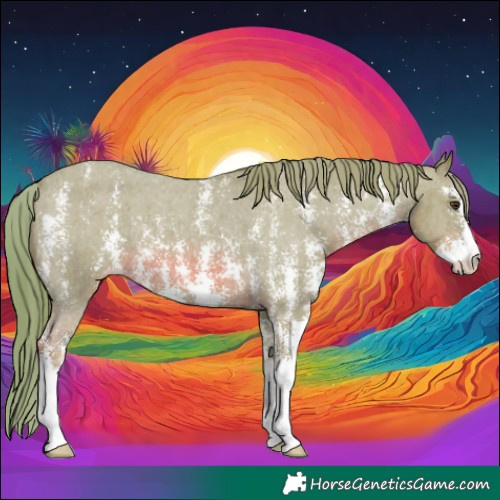 Horse Color:Watercolor Chestnut Sabino Varnish 