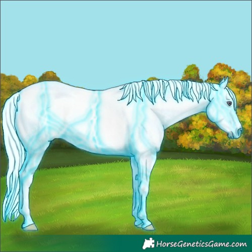 Horse Color:Thunderstruck Liver Chestnut Chinchilla Tobiano Rabicano