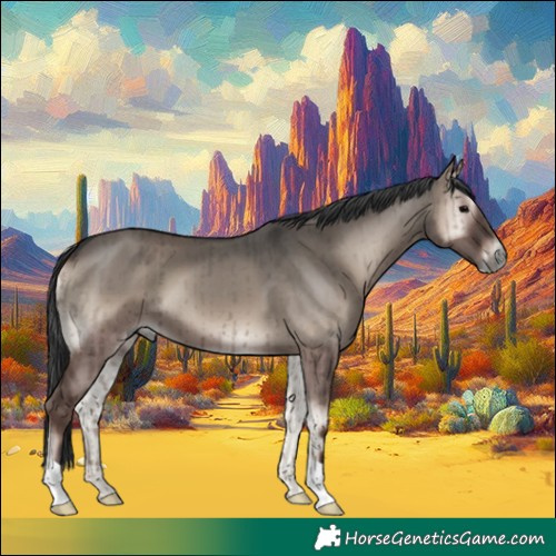 Horse Color:Grullo Onyx Brindle 