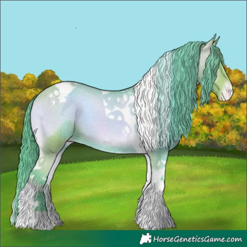Horse Color:Watercolor Bay Onyx Tobiano Varnish 