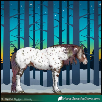 Horse Color:Nacre White Spotted Chocolate Bay Ice Onyx Tobiano Near Leopard