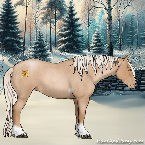 Horse Color:Silver Blue Roan Pearl Tobiano Frame 