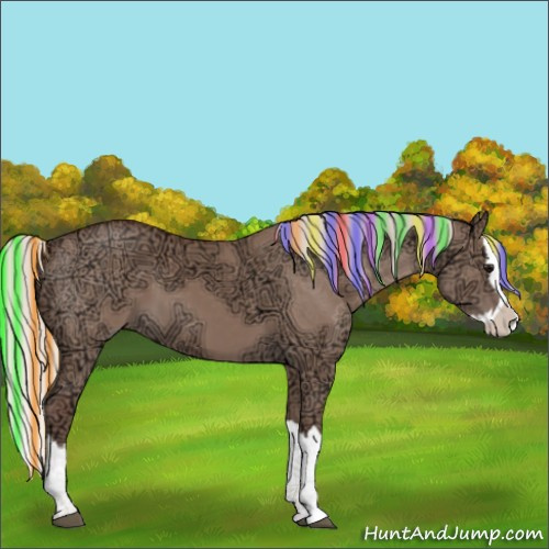 Horse Color:Painted Chocolate Silver Grullo Ice Sabino Splash
