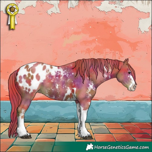 Horse Color:Nacre Watercolor Liver Chestnut Sabino Tobiano Appaloosa 