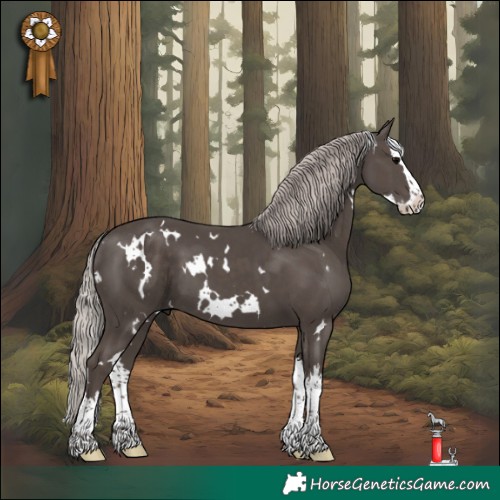 Horse Color:White Spotted Silver Black Splash 