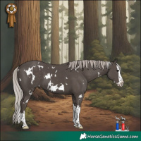 Horse Color:White Spotted Silver Black Splash