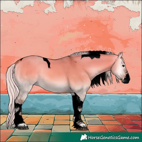 Horse Color:Void Silver Buckskin Onyx Sabino Tobiano