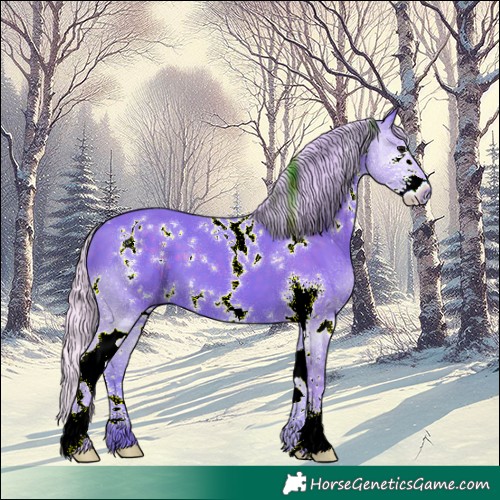Horse Color:Watercolor White Spotted Silver Black Sabino 