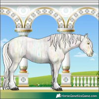 Horse Color:White Spotted Silver Bay Ice Dun Tobiano Varnish 