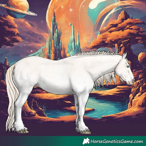 Horse Color:White Spotted Perlino Roan 