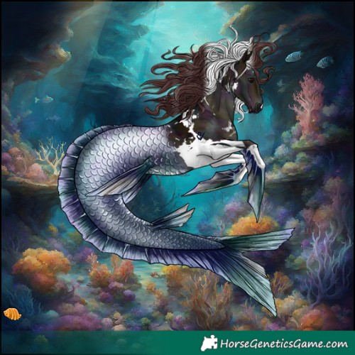 Horse Color:Platinum White Spotted Midnight Chocolate Brown Dun Tobiano 