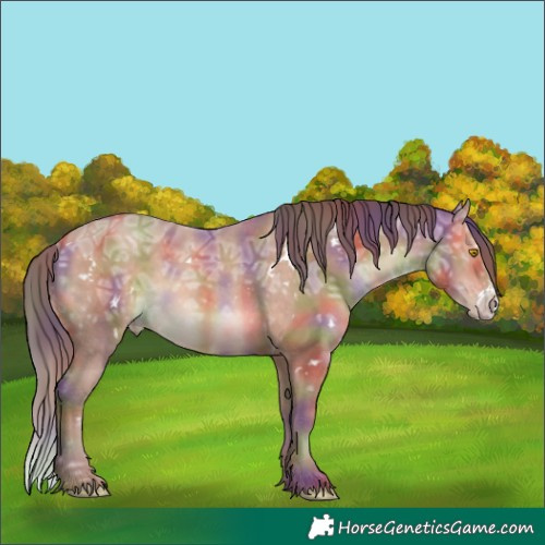 Horse Color:Nacre White Spotted Chocolate Sable Champagne Ice Sabino 