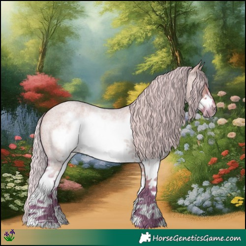 Horse Color:Watercolor White Spotted Silver Grullo Roan Frame Rabicano