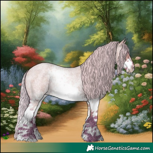 Horse Color:Watercolor White Spotted Silver Grullo Roan Frame Rabicano 