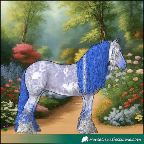 Horse Color:Watercolor White Spotted Grullo Ice Rabicano 