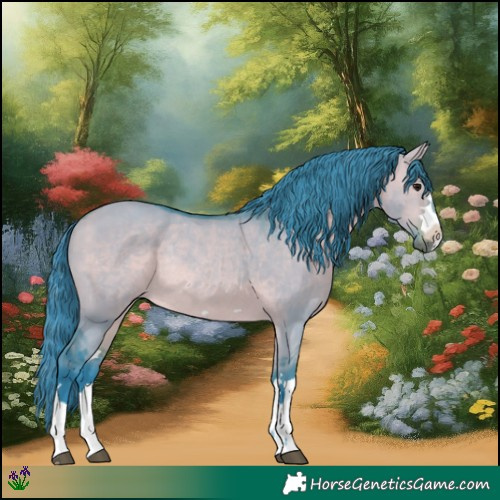 Horse Color:Watercolor Bay Dun Rabicano 