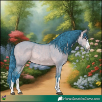 Horse Color:Watercolor Bay Dun Rabicano 