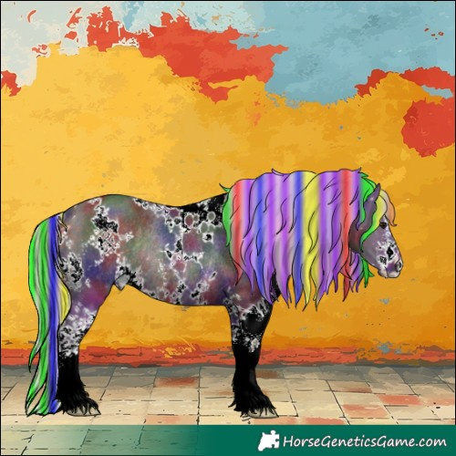 Horse Color:Painted Nacre White Spotted Silver Brown Sabino Rabicano