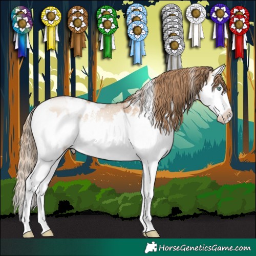 Horse Color:White Spotted Bay Pearl Dun Mushroom Sabino Splash 