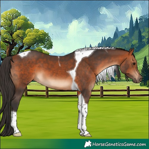 Horse Color:Bay Tobiano 