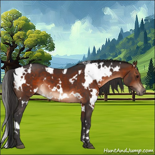 Horse Color:White Spotted Brown