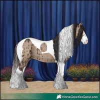Horse Color:Liver Red Dun Splash Tobiano Brindle