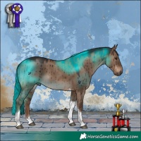 Horse Color:Liver Red Dun Tobiano Brindle 