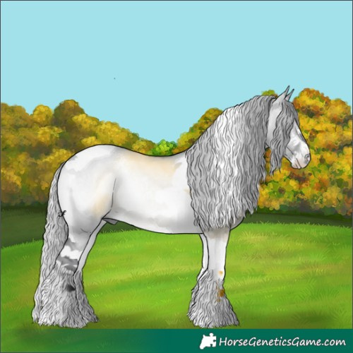 Horse Color:Silver Brown Chinchilla Onyx Sabino Tobiano 