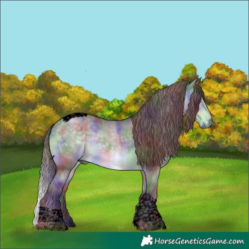 Horse Color:Void Platinum Nacre Chocolate Buckskin Dun Tobiano 